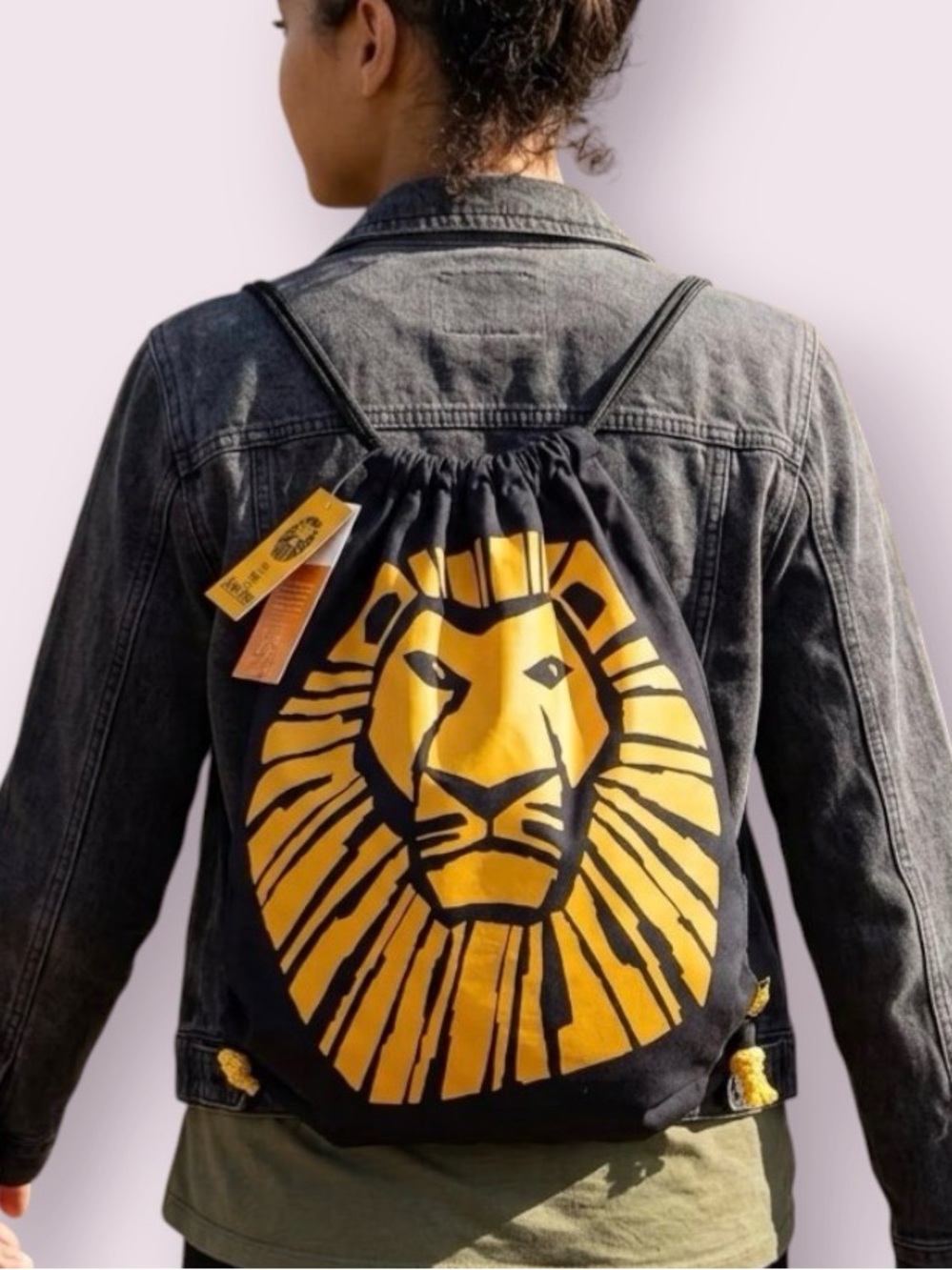 NWT Disney’s The Lion King Broadway Musical Drawstring Cinch Tote Bag Backpack